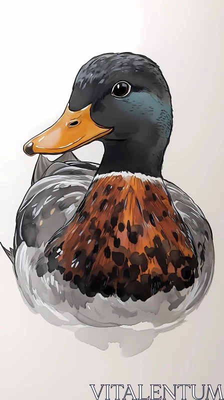 AI ART Illustrated Duck Art