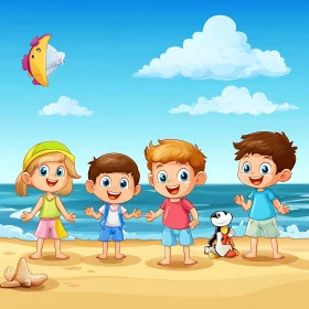 Kids Enjoying Summer at the Beach