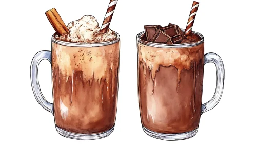 Cozy Hot Chocolate Drink Illustration