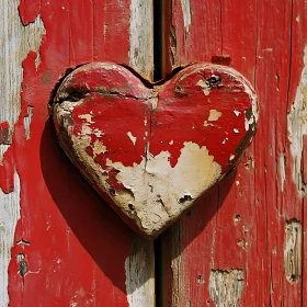 Vintage Wooden Heart Door Decor