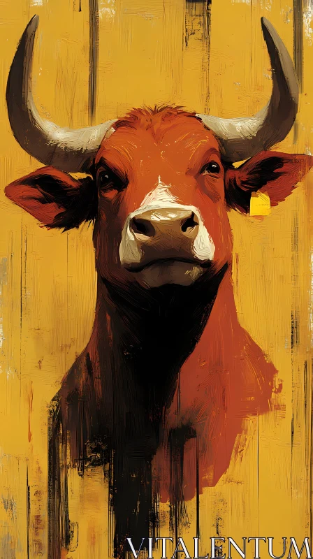 AI ART Majestic Bull Painting