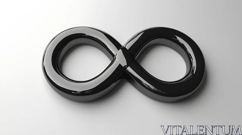 Black Glossy Infinity Shape on White AI Image