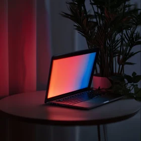 Gleaming Laptop with Gradient Display