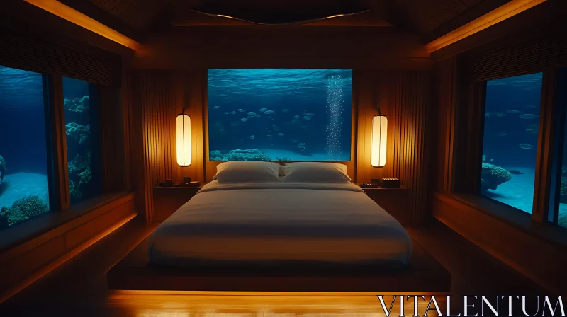 AI ART Underwater Luxury Bedroom Suite