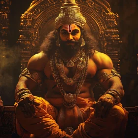 Golden Deity on Ornate Throne