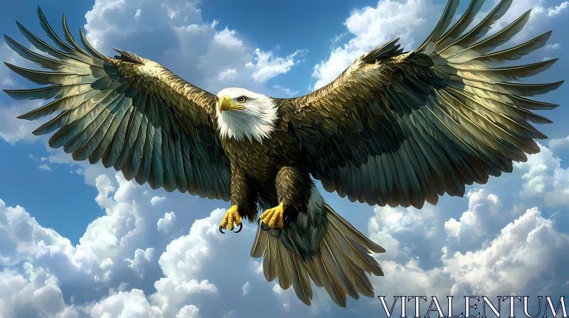 Bald Eagle in Flight AI Image