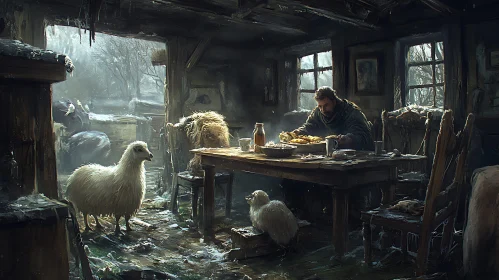 Rustic Winter Dining with Animals