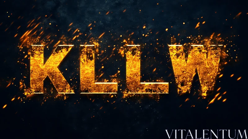 Burning Text 'KLLW' with Flame Effect AI Image