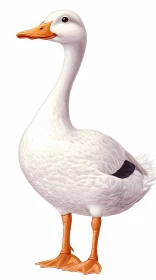 Illustration of a Pristine White Duck