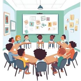 Classroom Scene with Diverse Students