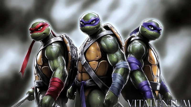 Heroic Turtles Stand United AI Image