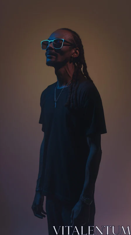 AI ART Serene Portrait of Snoop Dogg with Gradient Lighting