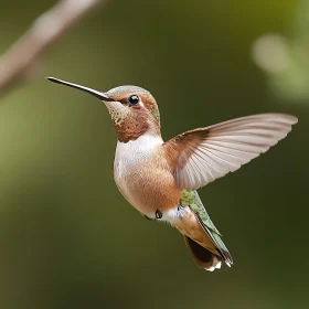 Hovering Hummingbird Close-Up