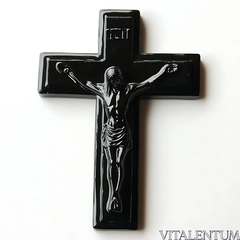 Religious Symbolism: Black Cross AI Image