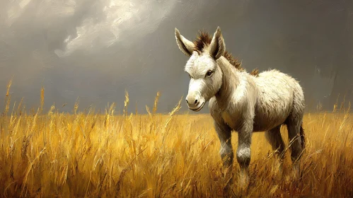 Donkey Art in Rustic Landscape