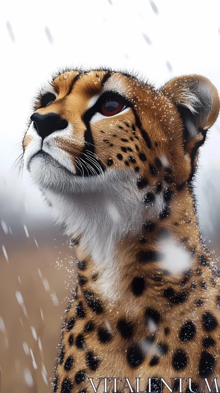 AI ART Cheetah in Snow