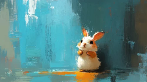 Charming Rabbit Art with Abstract Background