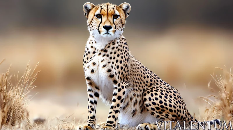 Elegant Cheetah in Natural Habitat AI Image