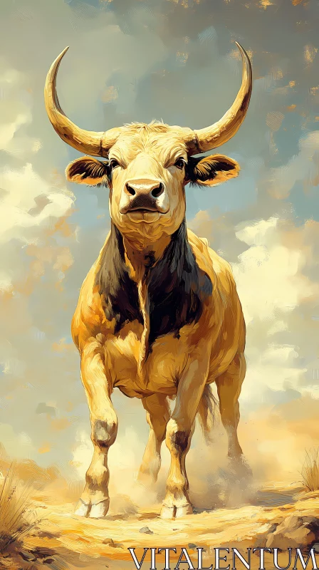 Powerful Bull Portrait AI Image