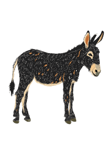 Cartoon Style Donkey Digital Illustration