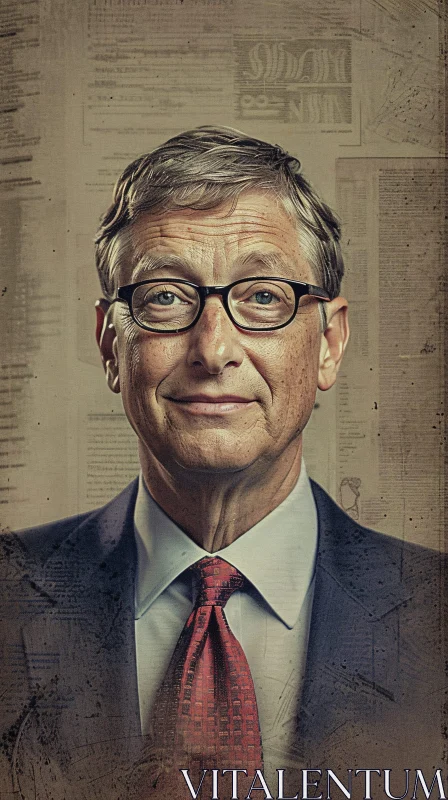 AI ART Formal Portrait of Bill Gates