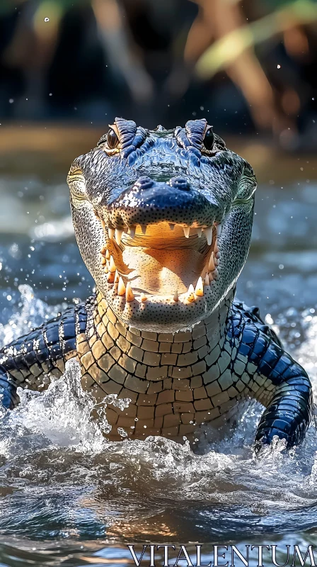 Alligator in Action AI Image