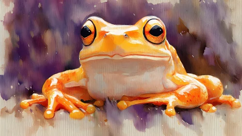 Orange Frog Art Illustration