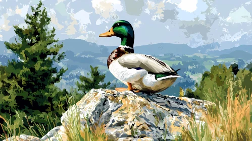 Wild Duck in Natural Habitat
