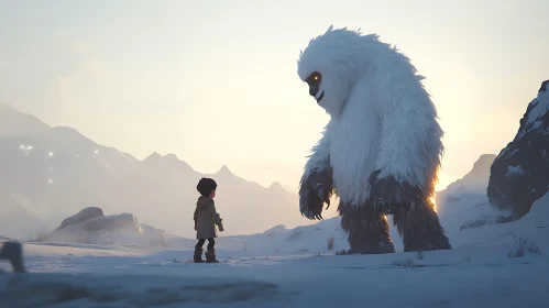 Child and Yeti: A Snowy Mountain Tale