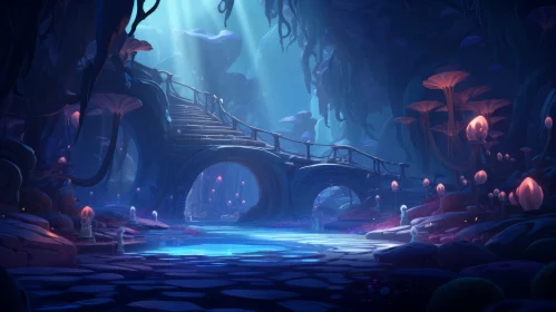 Enchanted Seapunk Fantasy Landscape Illustration