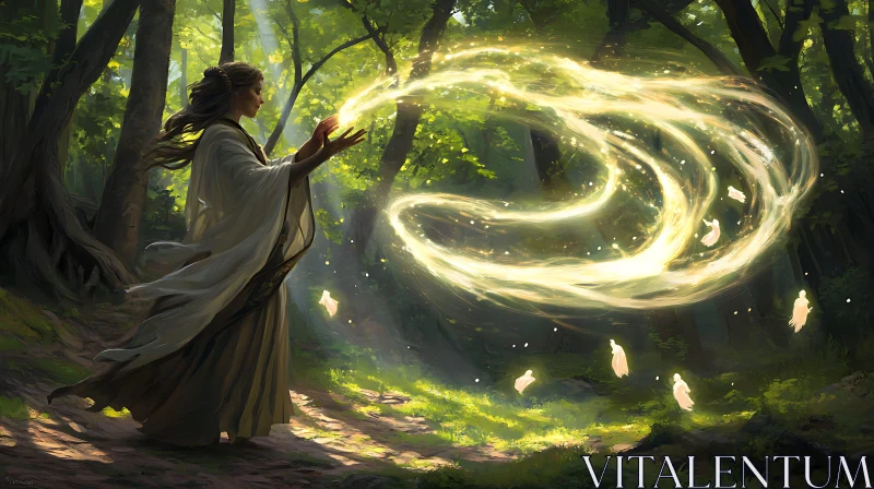 AI ART Mystical Forest Spellcasting