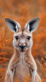 Kangaroo Portrait in Orange Hues