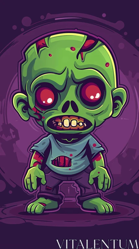 AI ART Green Zombie Cartoon: Not So Scary After All