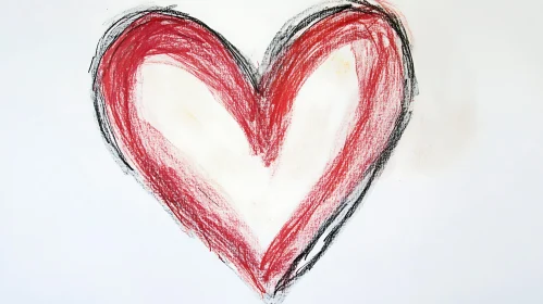 Red Heart Artistic Drawing