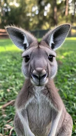 Kangaroo Gazing Amidst Greenery
