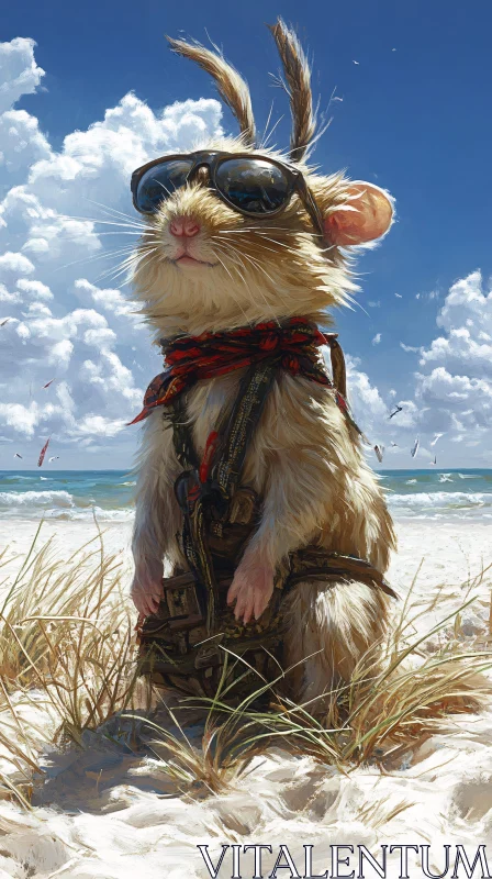 Seaside Rodent Adventure AI Image