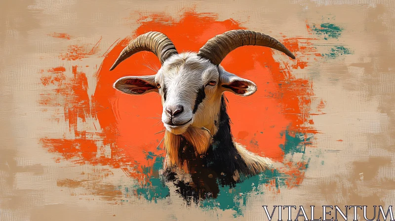 Colorful Goat Canvas Art AI Image