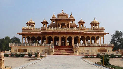 Elegant Temple with Arches and Domes