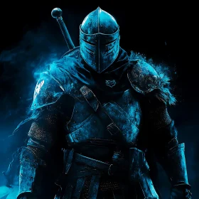 Warrior in Teal Armor