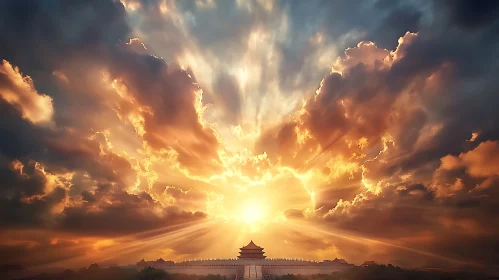 Temple at Sunset: A Breathtaking Vista