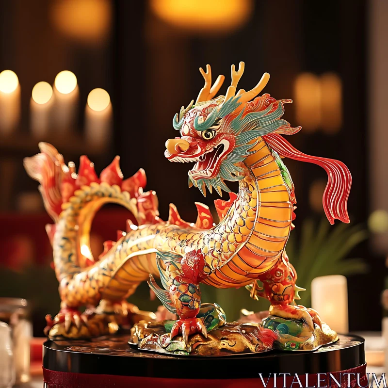 Decorative Dragon Figurine AI Image