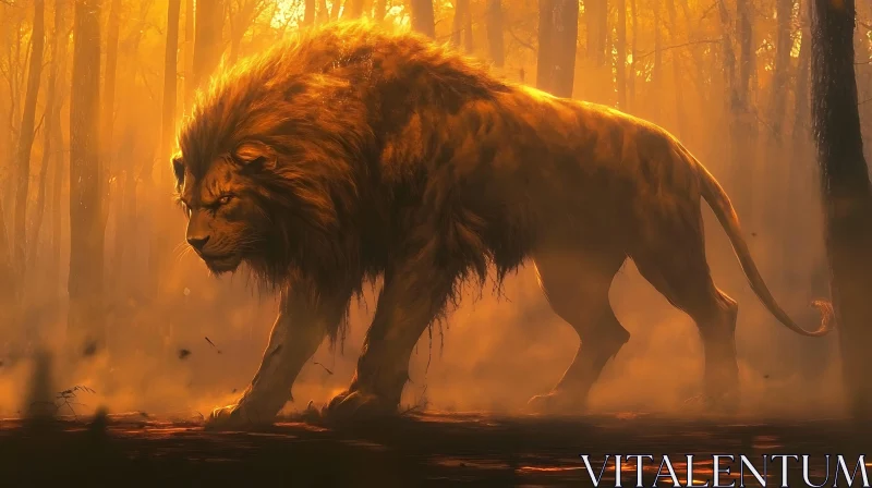 AI ART Lion in Sunlight