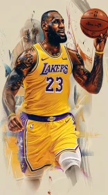 LeBron James Lakers Portrait