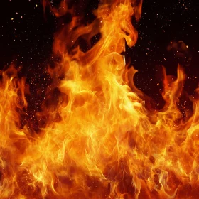 Blazing Fire with Dynamic Flames and Embers