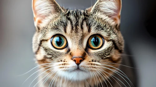 Tabby Cat with Green Eyes