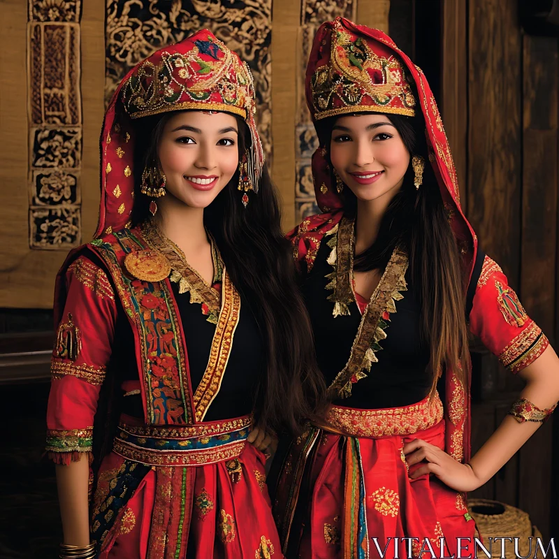 AI ART Cultural Portrait: Women in Traditional Attire