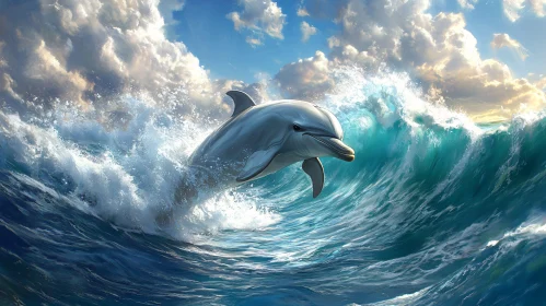 Playful Dolphin in Ocean