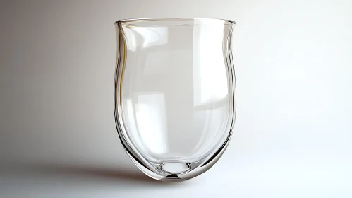 Minimalist Glass Cup on Soft Background