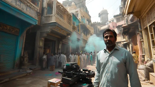 Filming in India