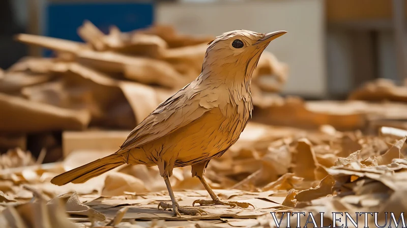 Bird Made of Paper AI Image